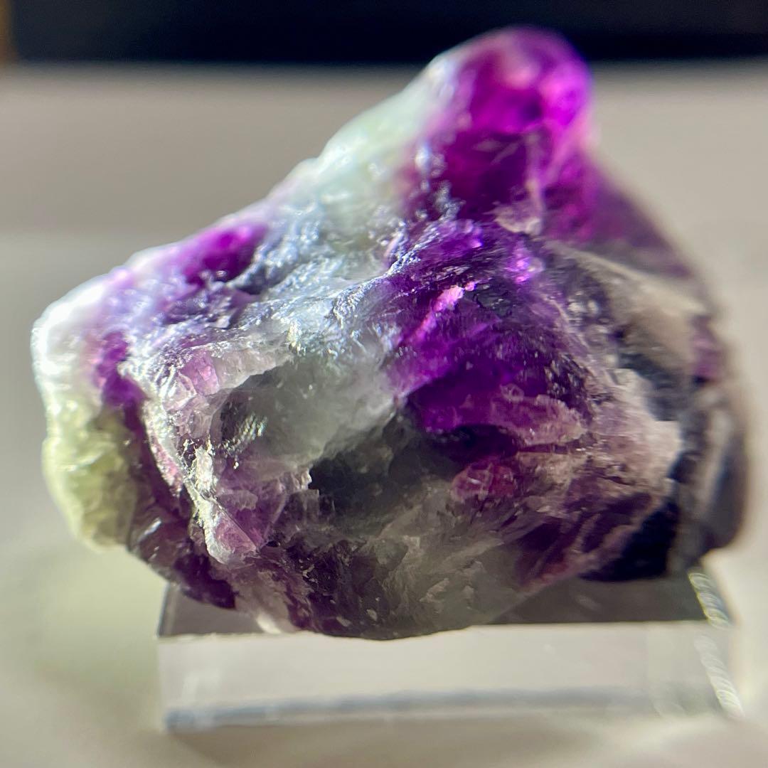 バイカラー シュガー 虹 フローライト 310.35ct 原石 ゾーニング 鉱物