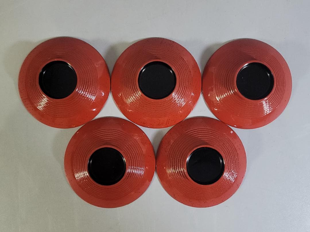 懐石器 朱漆 小吸物椀 5客 塗師 石斎 共箱 DT741