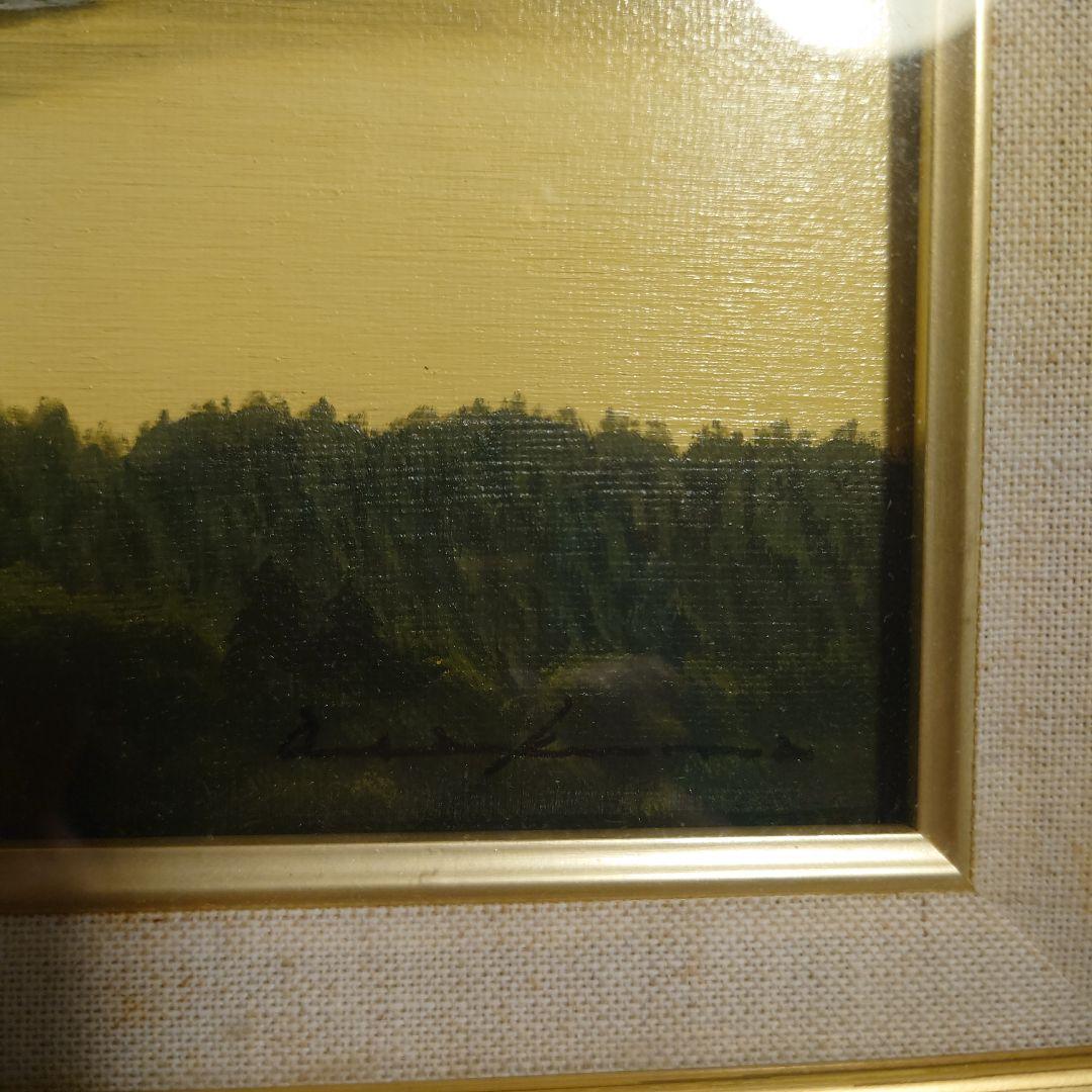 朝隈敏彦 富士山 アクリル画 黒金フレーム