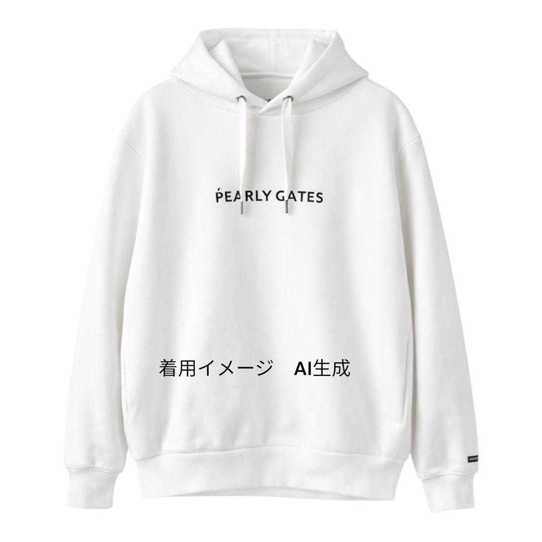 パーリーゲイツ レディース 裏起毛オーバーサイズ 白パーカーサイズ2 美品ゴルフ