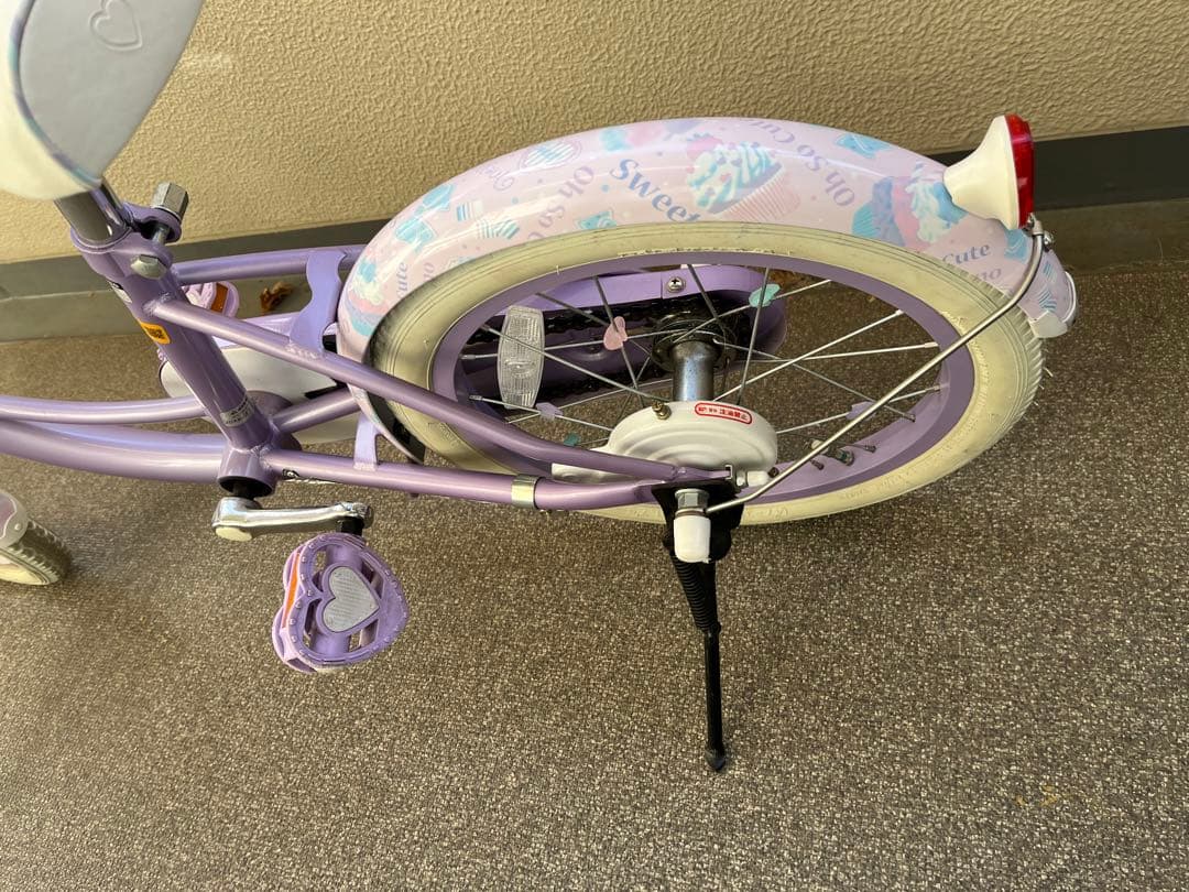 幼児用自転車 パープル・ピンク 16インチ　メゾピアノ　引取り限定