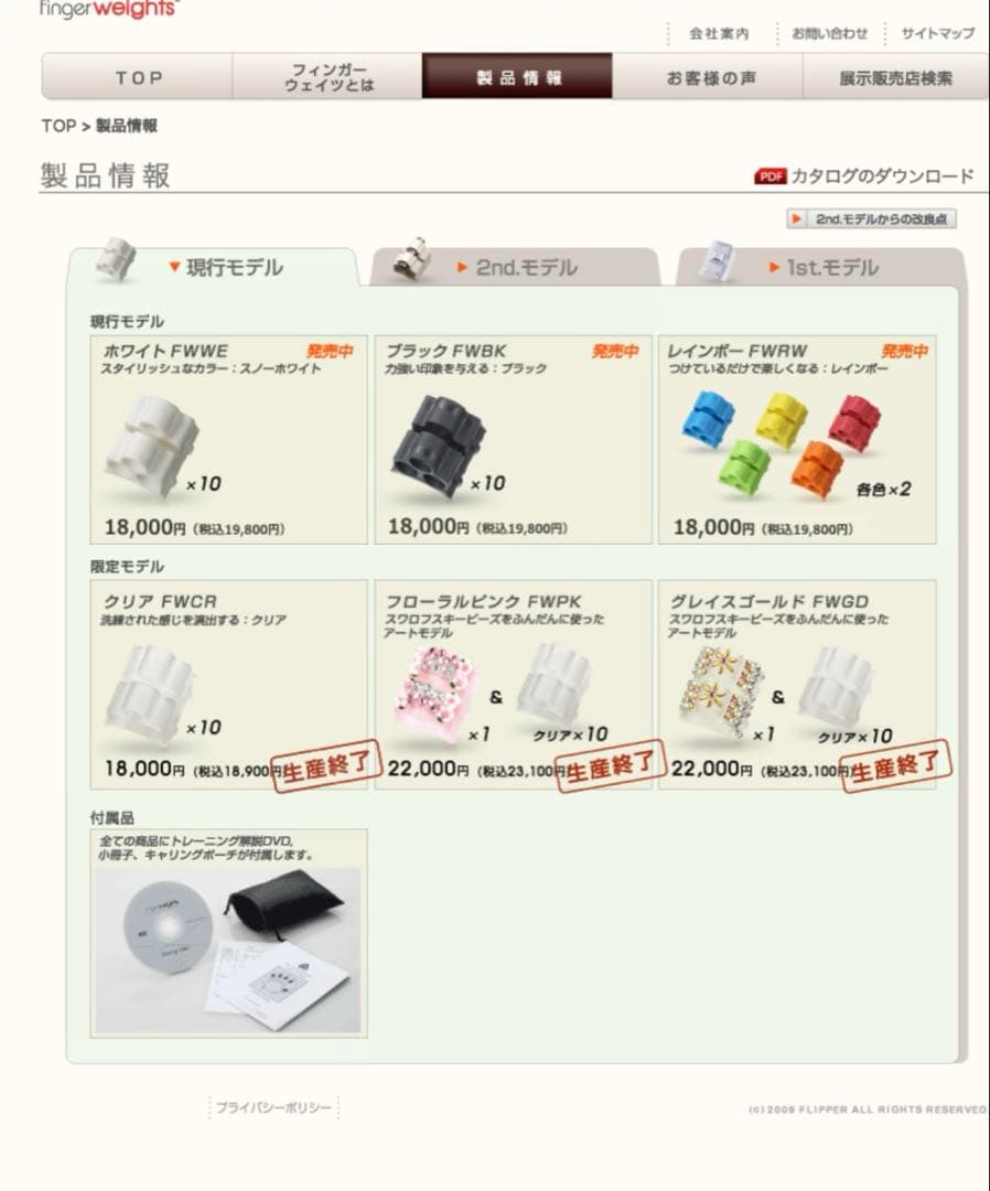 finger weights フィンガーウェイト　クリアゴールド　生産終了