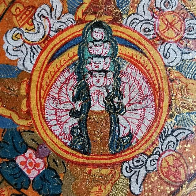 千手観音菩薩曼荼羅　マンダラ　：　タンカ　仏画（額縁なし）