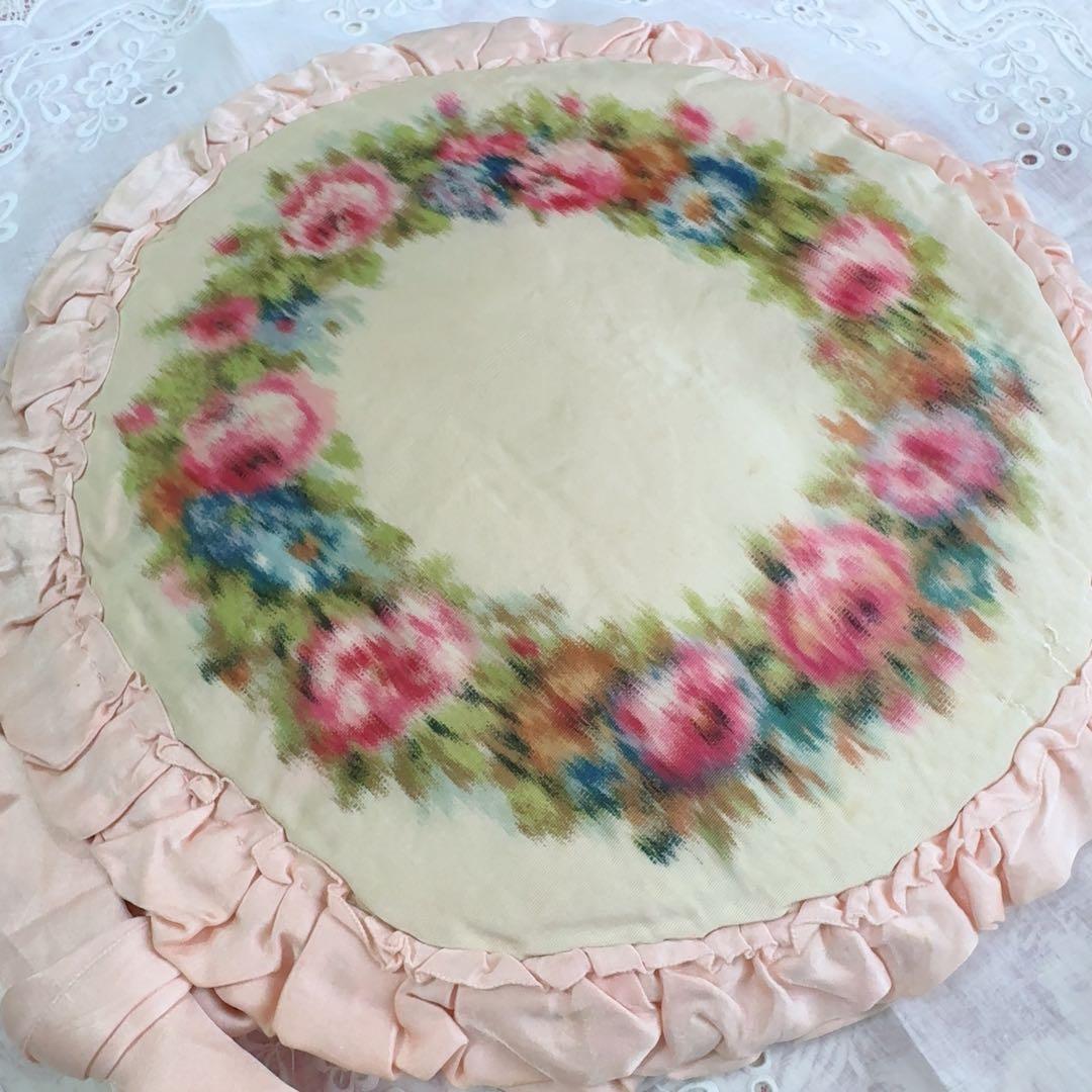 セール　フランスアンティーク　ぼかし織　ランジェリーケース　ハンキーケース