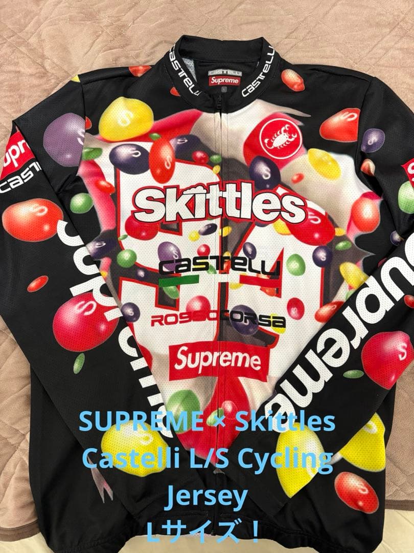 激レアL！SUPREME×Skittles Castelliサイクリングジャージ