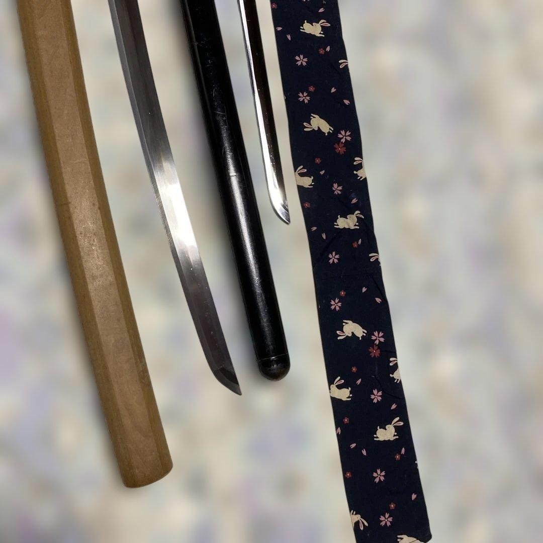 模造刀２本 仕込み杖(刀袋付)と白木鞘大刀