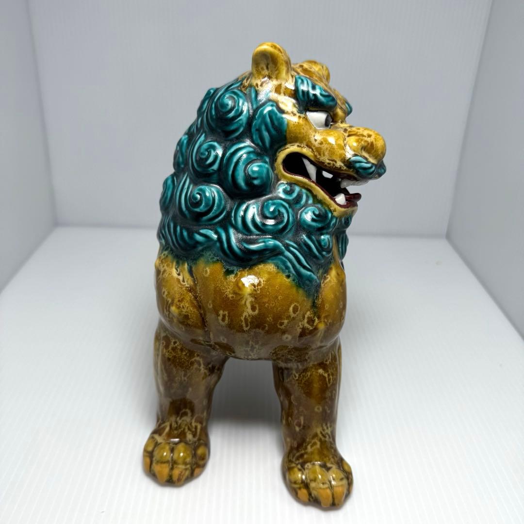 九谷焼 二代浅蔵五十吉作 獅子 置物 共箱 説明書 伝統工芸 魔除け 厄除け