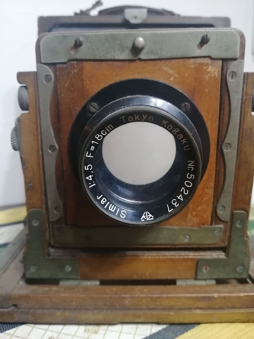 アンティーク カメラ 箱型 蛇腹 大判 木製 蛇腹カメラ