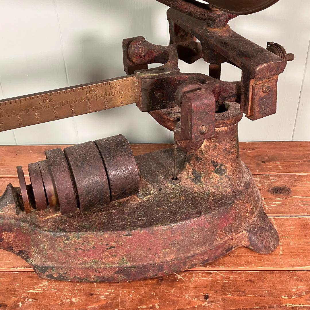 【超希少品✨】アンティーク　昭和レトロ不等比皿手動はかり　不等比皿秤 古い金属製