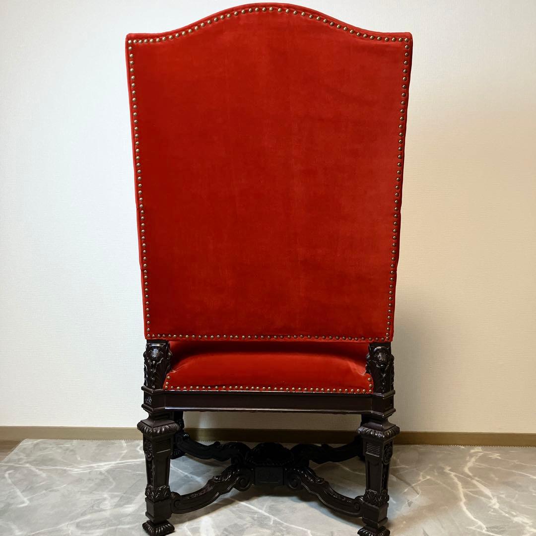 【玉座】 ネオバロック様式 ベルベット アームチェア ヴィンテージ 肘掛け 椅子