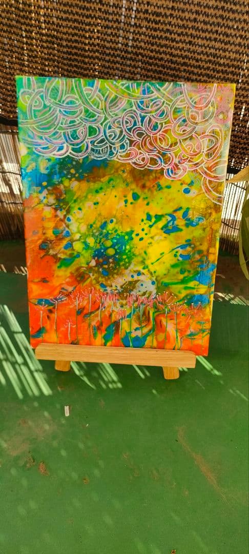 isakuChristian#1フロイドアート抽象アクリル画