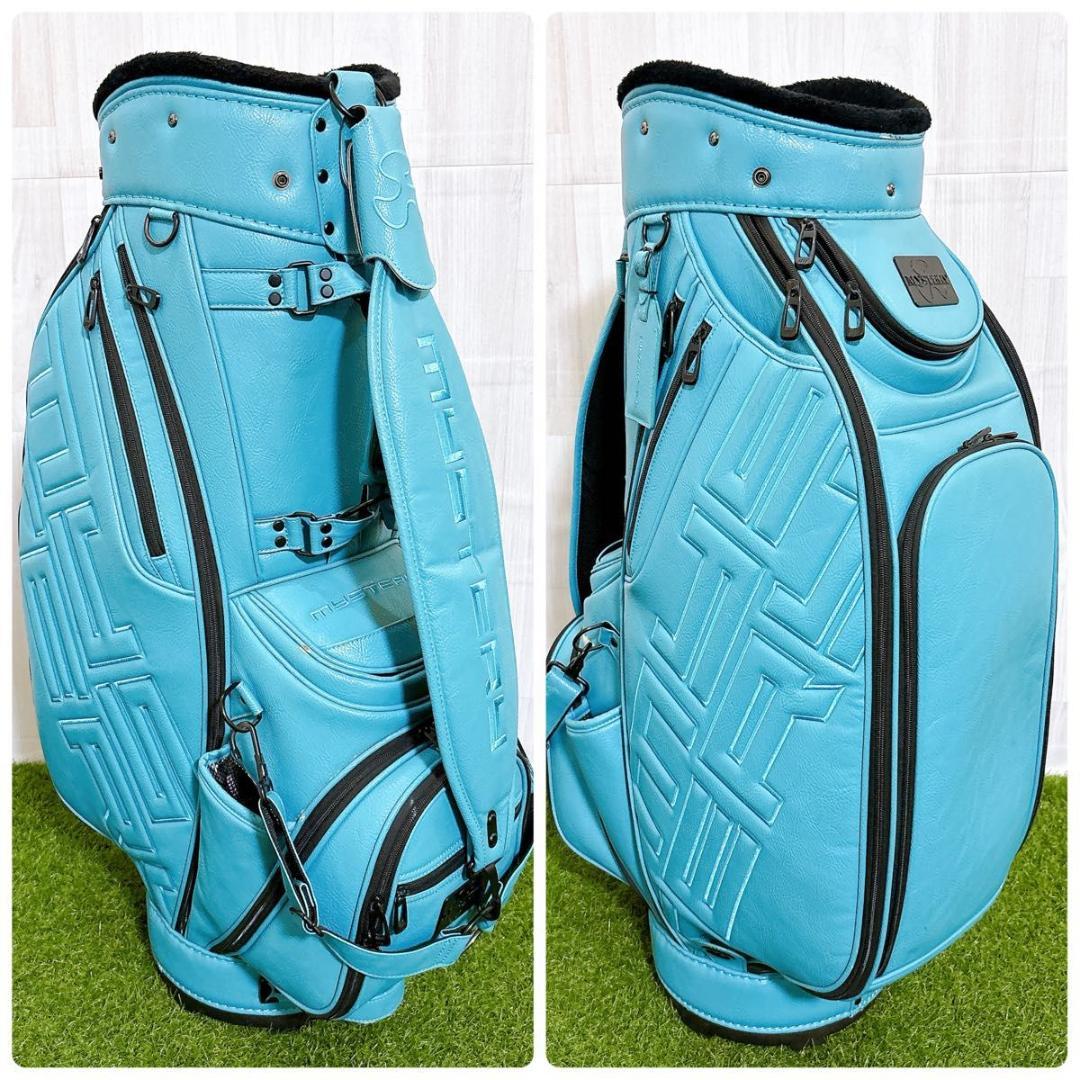 希少 MYSTERY ミステリー キャディバッグ 合成皮革 ヘッドカバー付き