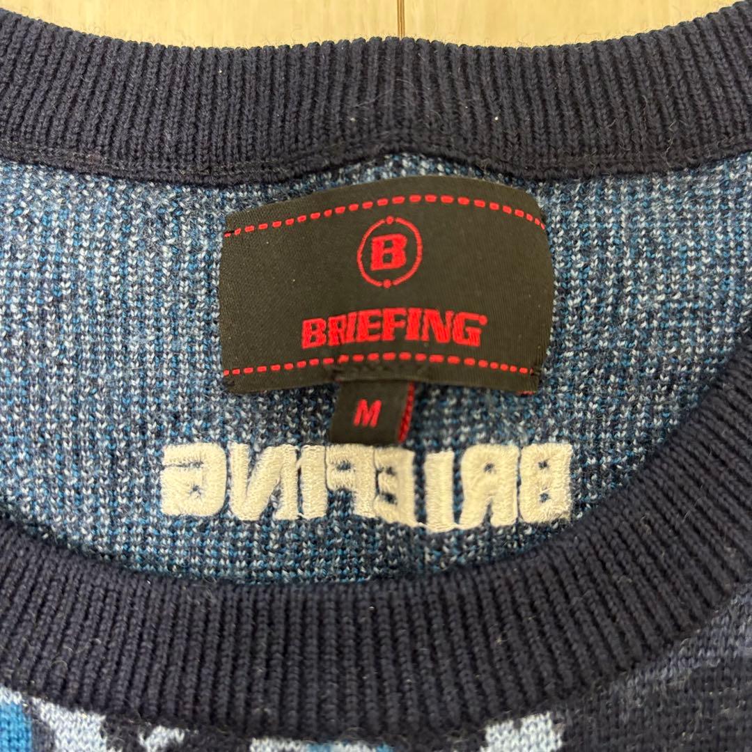 BRIEFING ブルーカモフラ柄ニット/セーター / M