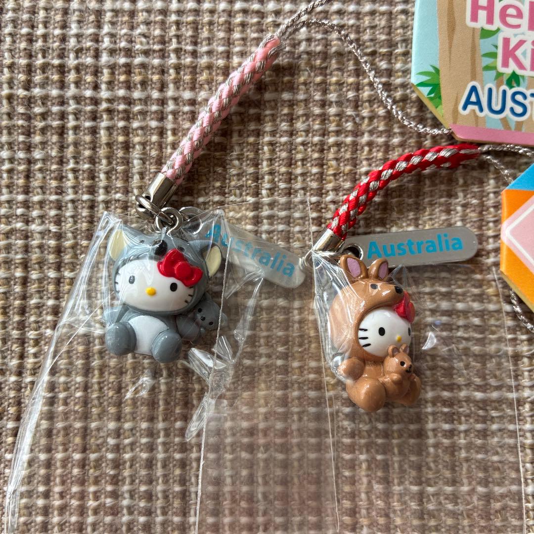 ハローキティ レア☆オーストラリア コアラとカンガルーストラップ