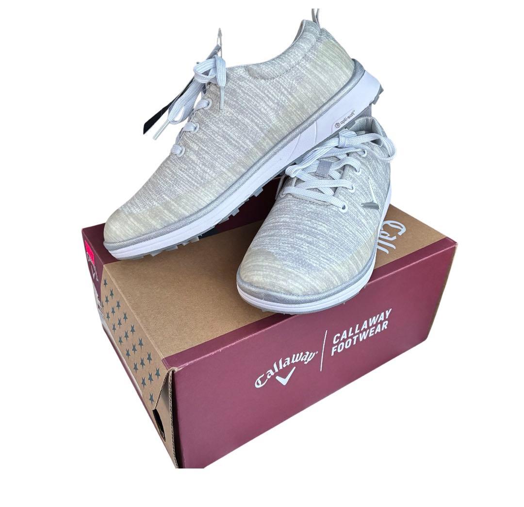 【美品】キャロウェイ レディースゴルフシューズ 軽量（スパイクレス） 25㎝