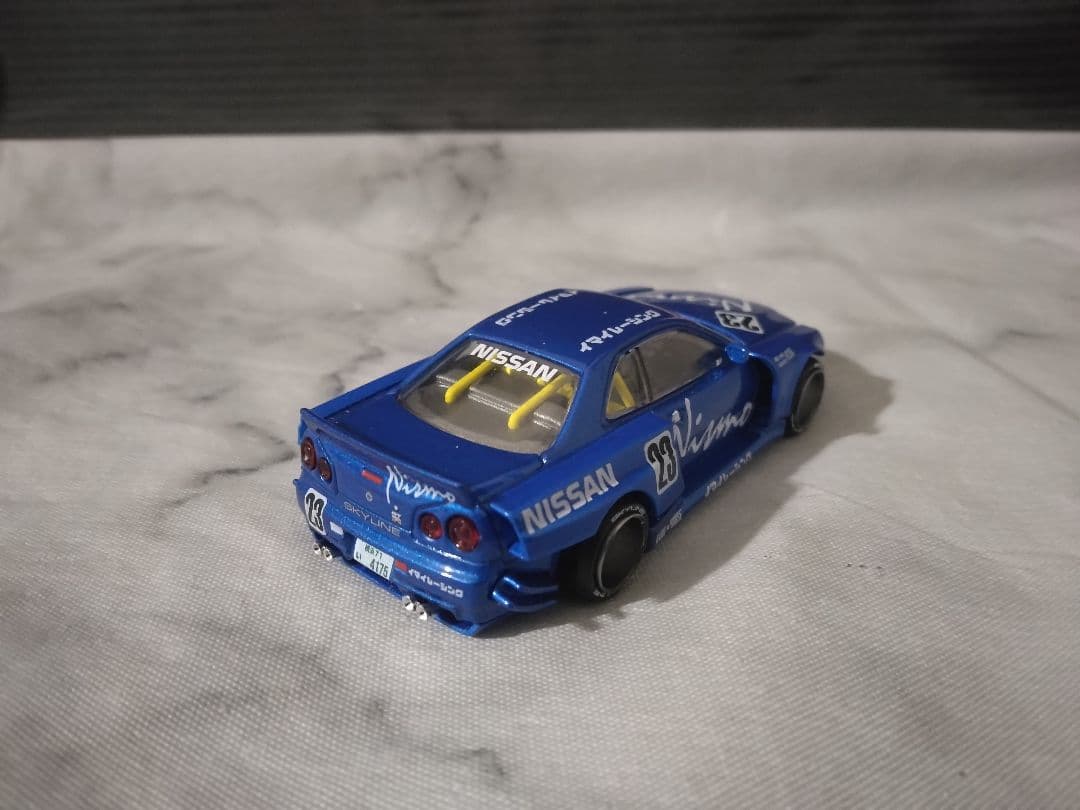 minigt kaido 街道ハウス　スカイラインgtr r34ニスモ　ブルー
