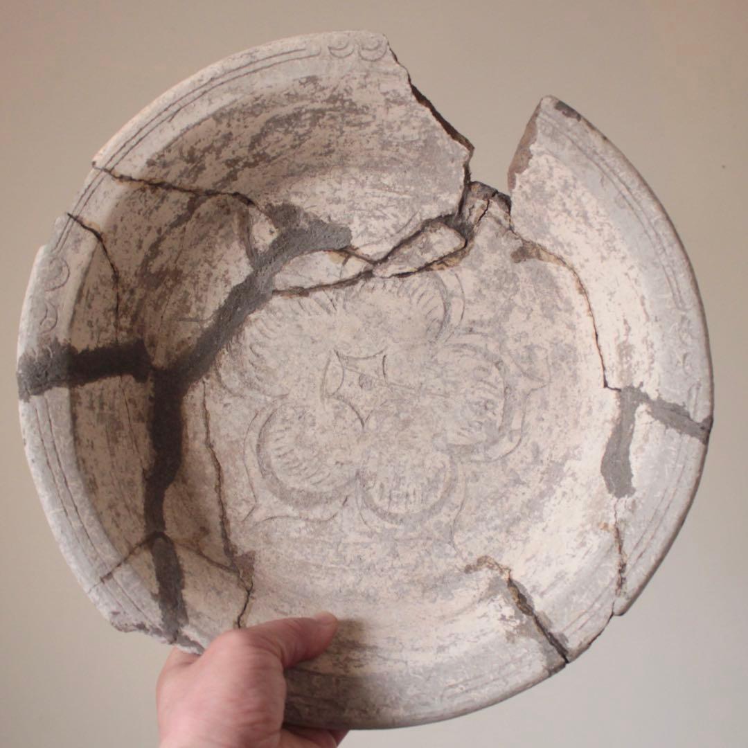 古代オルメカ 土器 線刻 鉢 メソアメリカ 紀元前 アンティーク 古美術 古道具