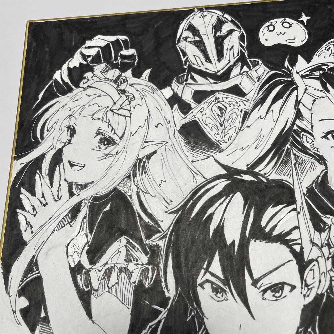 黒の召喚士　原作イラスト：ダイエクスト先生　　直筆イラスト色紙　当選品