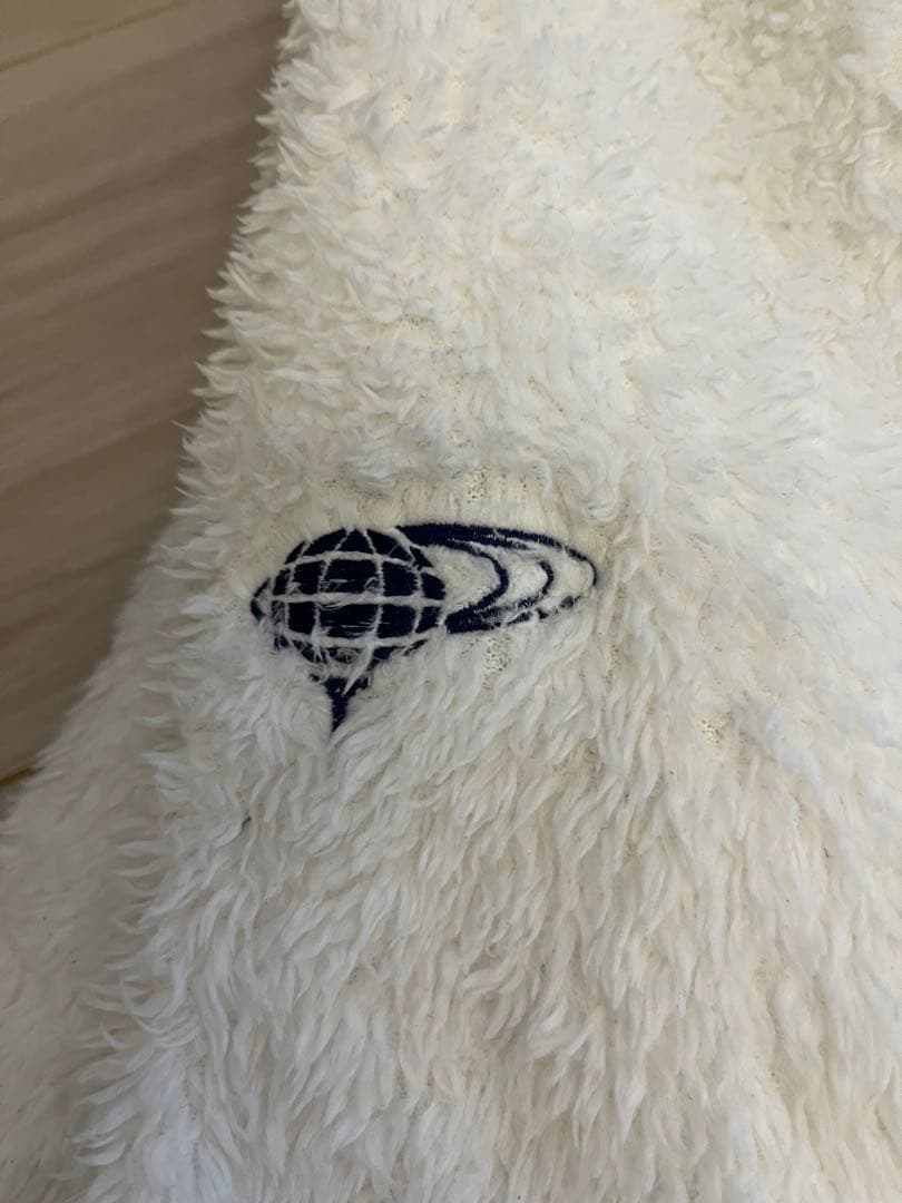 ビームスゴルフ　ジップ　ボアジャケット　ホワイト　ロゴ　ダブルジップ　Mサイズ