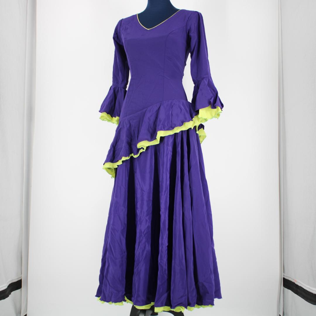 【美品 フラメンコ衣装】パープル HERMOSA IBERIA ワンピース 紫