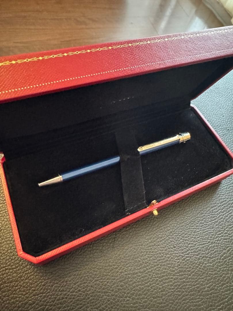 Cartier 青色ボールペン 専用ケース付き