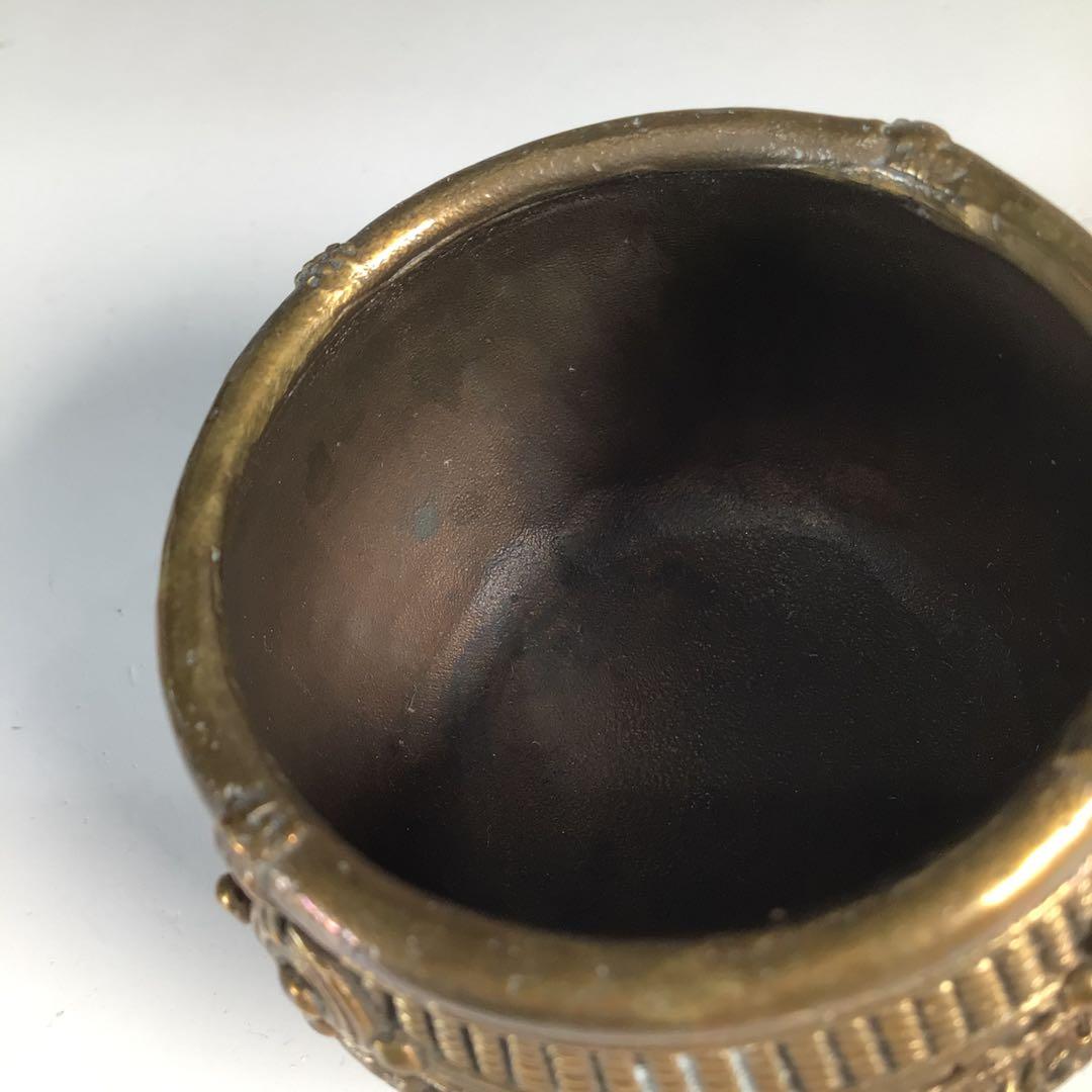 Ｎ６４２　蓋置　『印度産』『仕覆付』『佛器水杯蓋置』『宮田掃庵箱』　共箱　茶道具