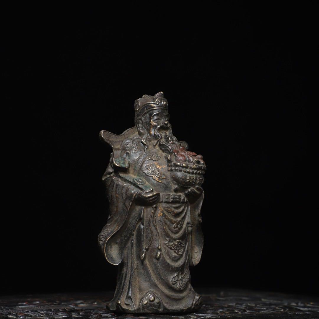 旧蔵　銅製 財神爺像　招財　家内安全