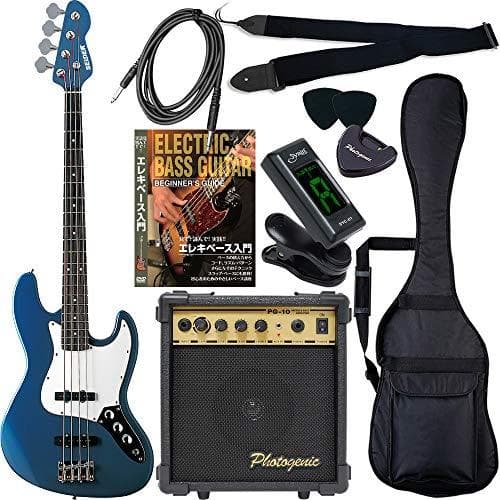 ベース ジャズベースタイプ メタリックブルー 初心者入門リミテッドセット