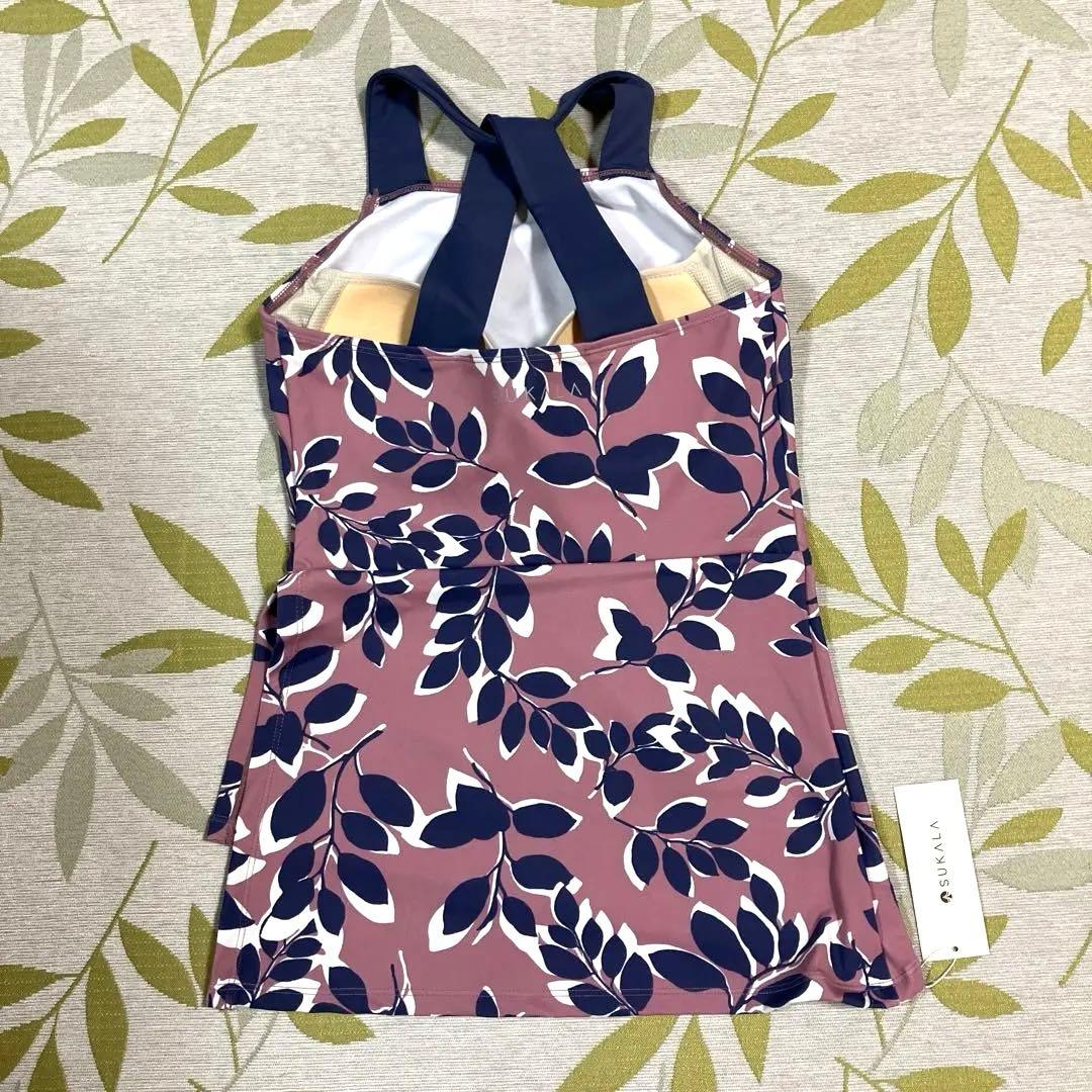 【SUKALA】リーフバイカラータンクトップ スモークピンクS