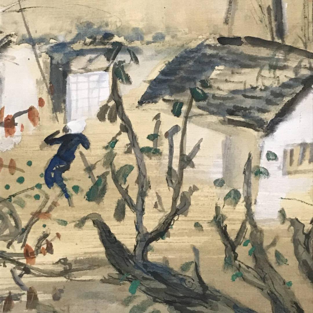 【真作】長陽/涼秋図/秋山人物図/秋景山水図/掛軸/名家伝来/AB-765