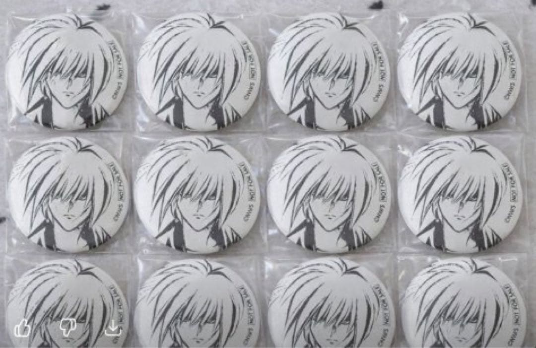 るろうに剣心 緋村 抜刀斎 扉イラスト 缶バッジ 12個 和紙