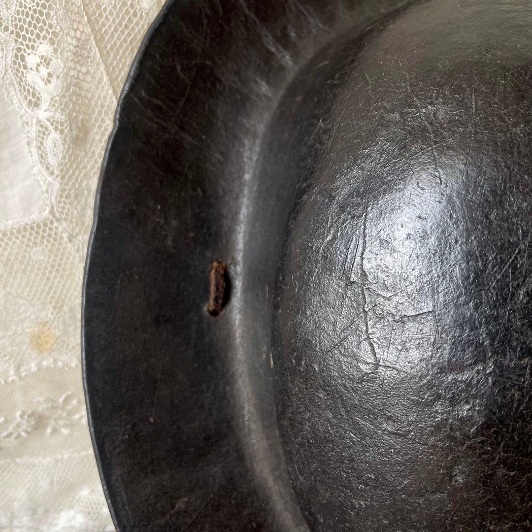 【希少】炭鉱夫帽子　レザーヘルメット　19世紀　フランスアンティーク　コレクター