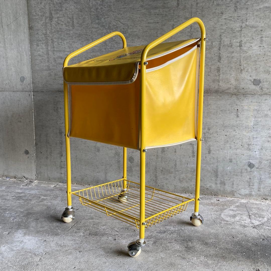 ウッドペッカー ワゴン カート ラック カゴ 収納 黄色 ポップ レア レトロ