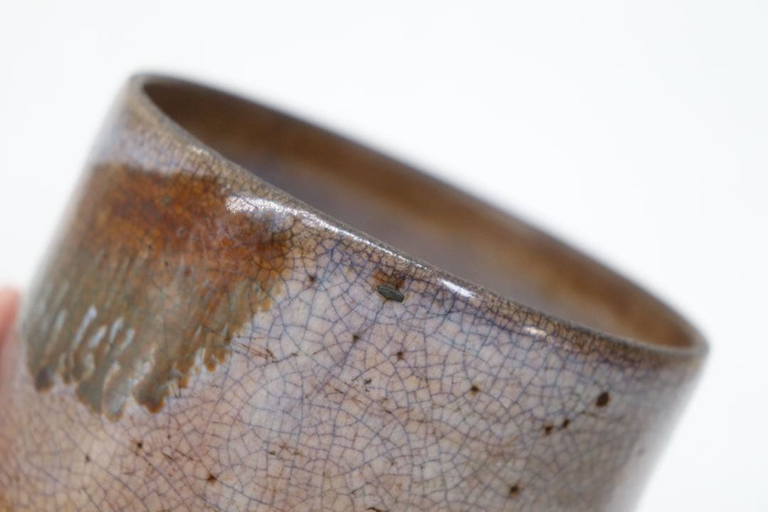 時代　高取　筒茶碗　唐津　茶道具　送料込み250928