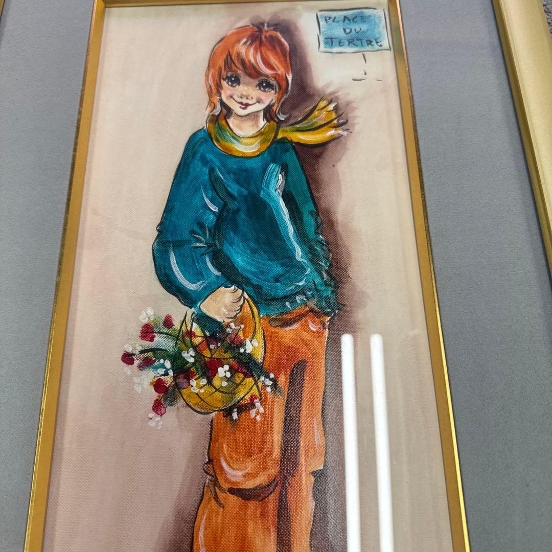 PLACE DU TERRE イラスト PARIS 1994 油絵 絵画 格安