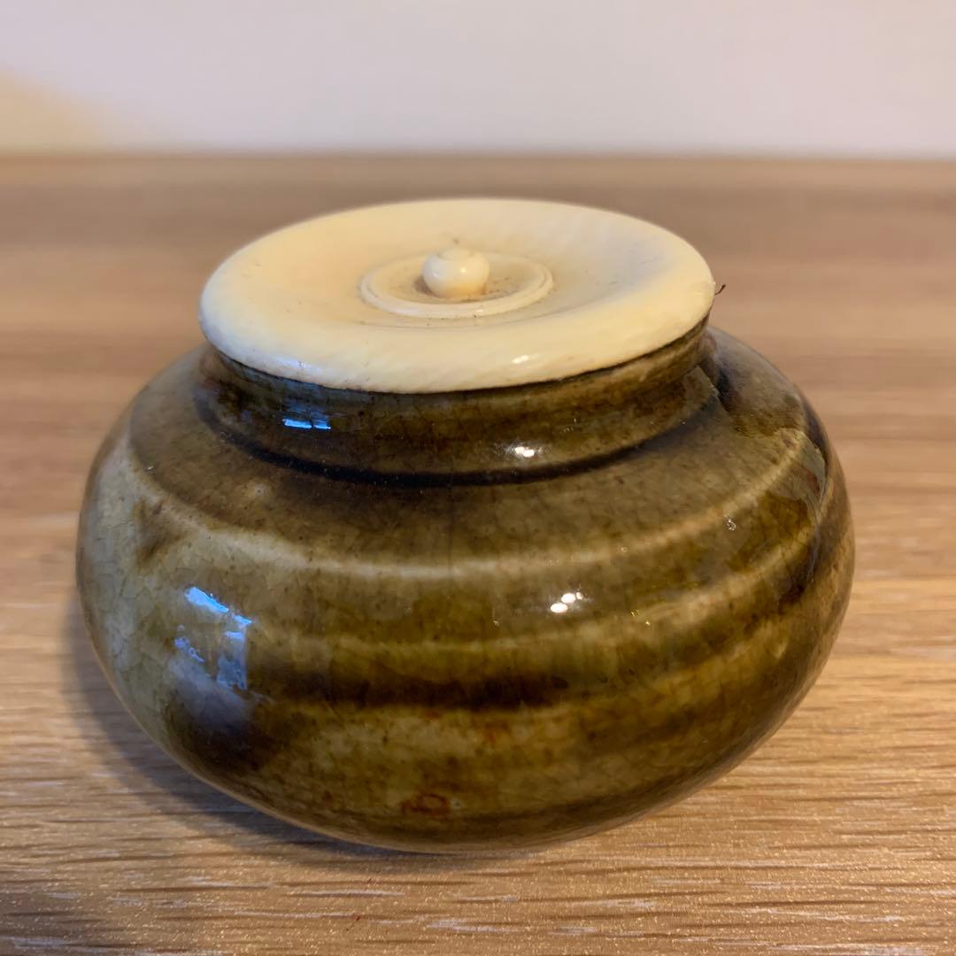 茶道具　茶入れ　大海茶入　仕覆付き　アンティーク　1客　285