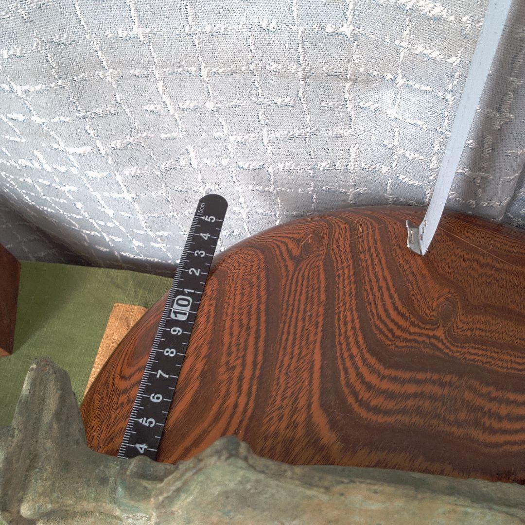 ブロンズ製仏像 約30cm 木製台座付き 古代？