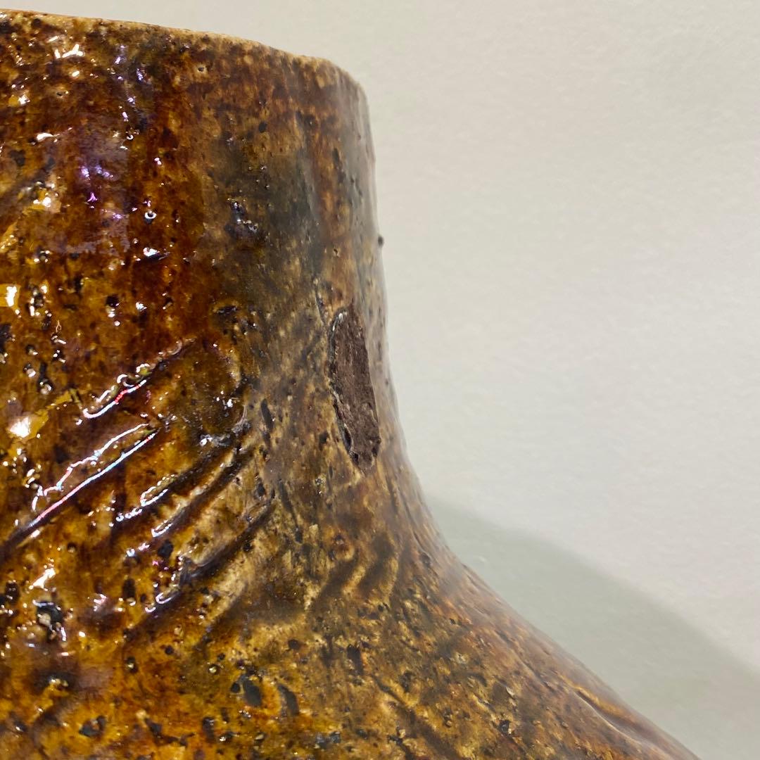 プリミティブでアンバランスな陶器製花器 ビンテージ 古道具