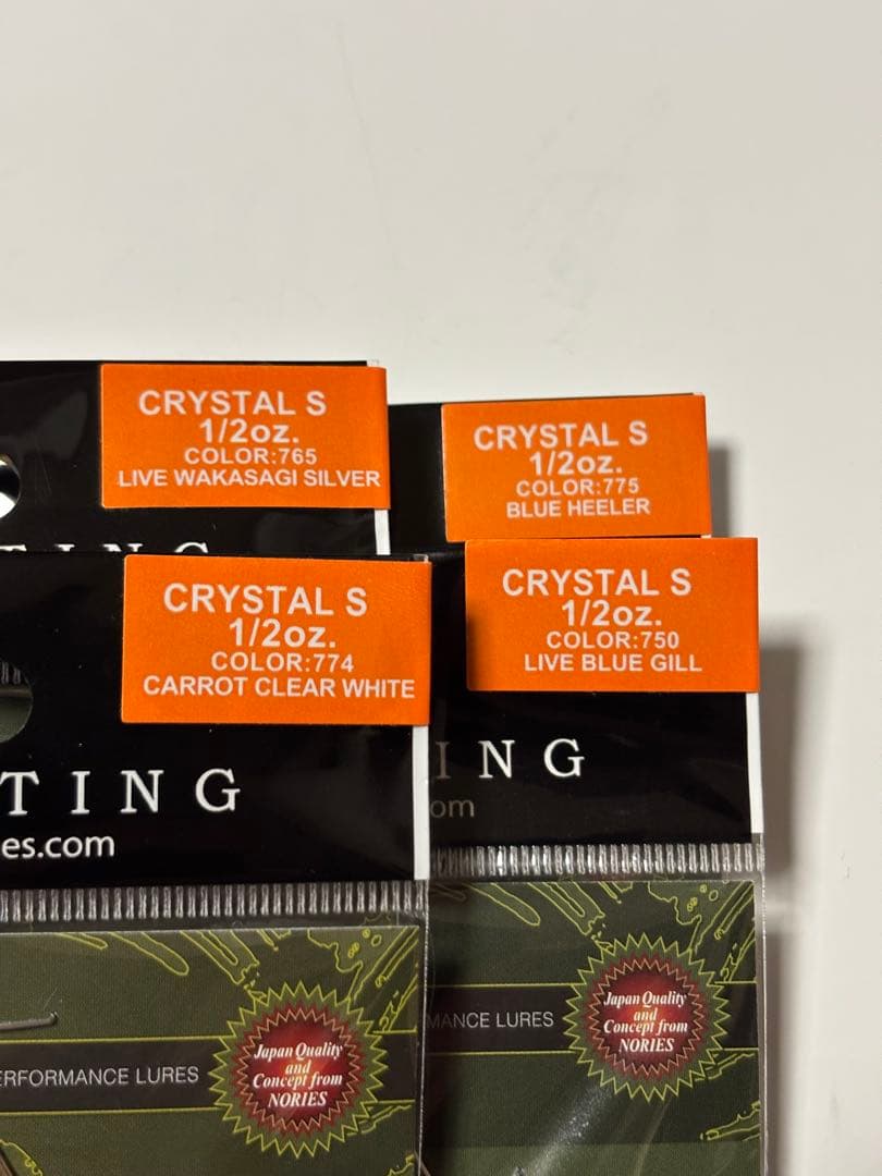 ノリーズ ルアー クリスタルS 1/2 人気カラー 4セット