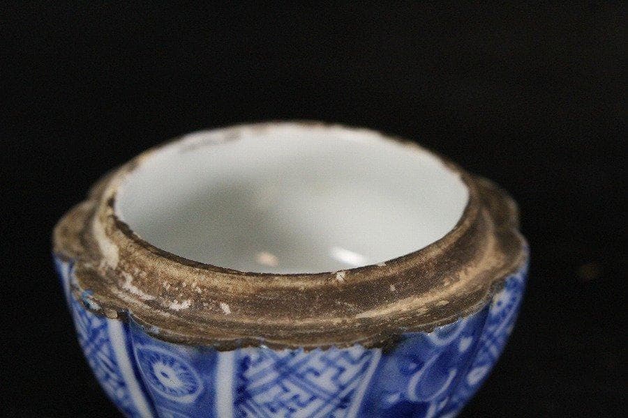 中国美術 青花 祥瑞 香合 五涼太甫 款 茶道具伝来