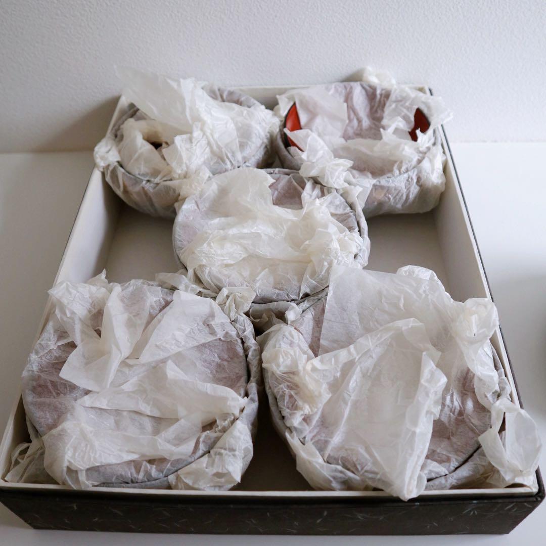 [未使用品] 漆器 蓋付き椀 5個セット