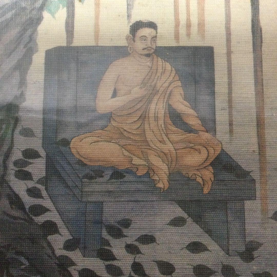 ブッタの修行の絵、水彩？