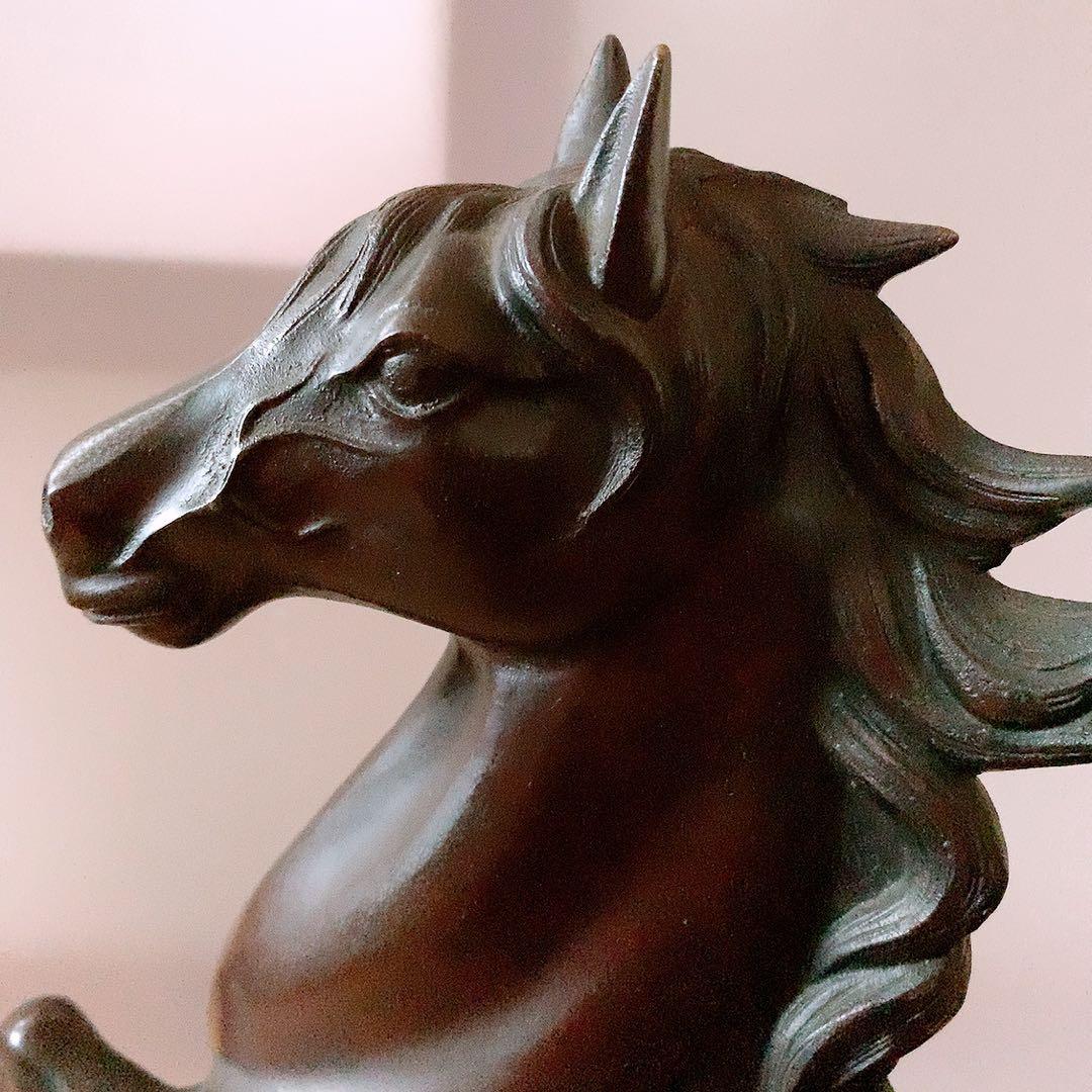 敷台付き　高岡銅器　銅製馬　駿馬13号　環水　和雲　干支 馬 午 うま　美術鋳物