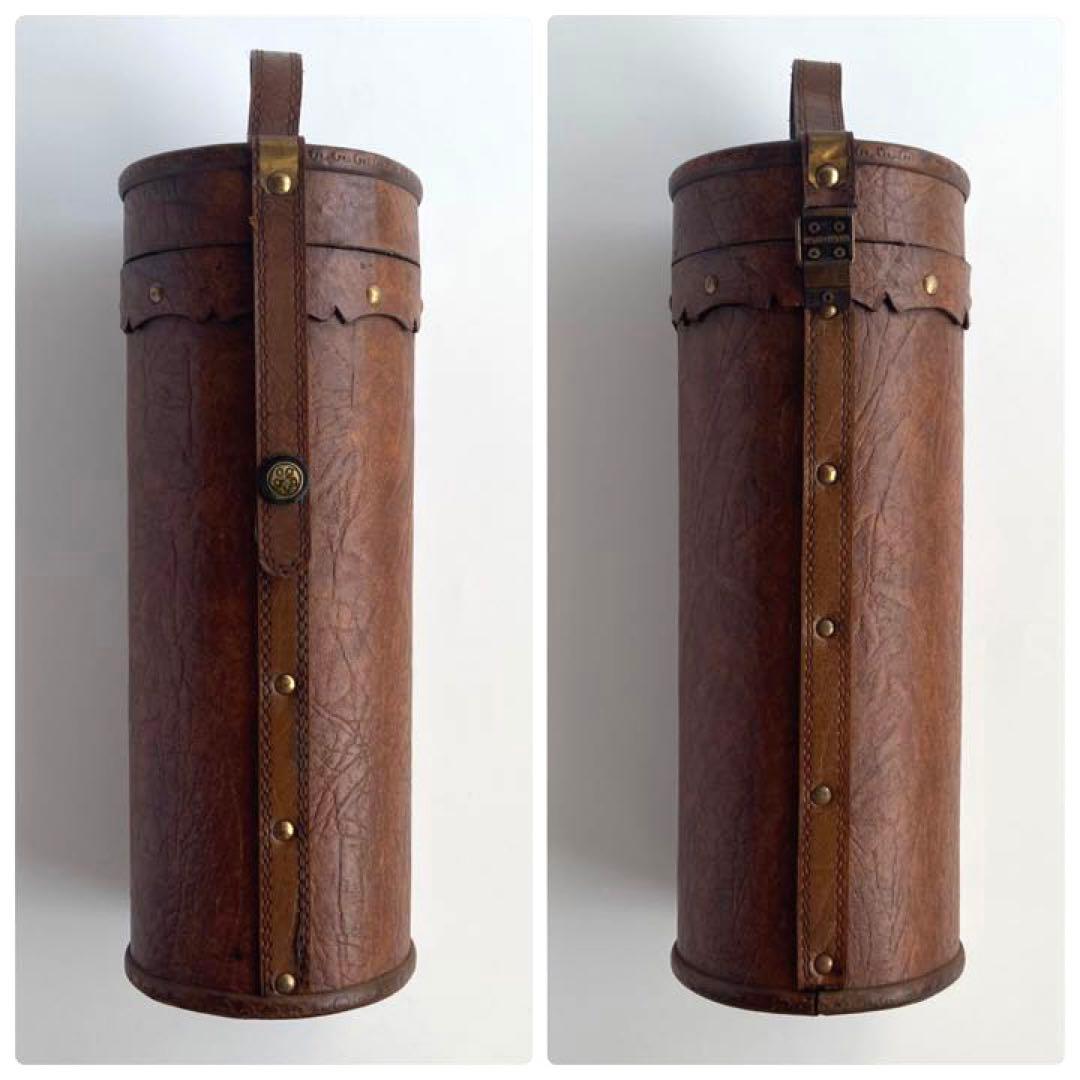 《ヴィンテージ 》アンティーク調 レザー×ウッド ワインボトルケース《超レア》