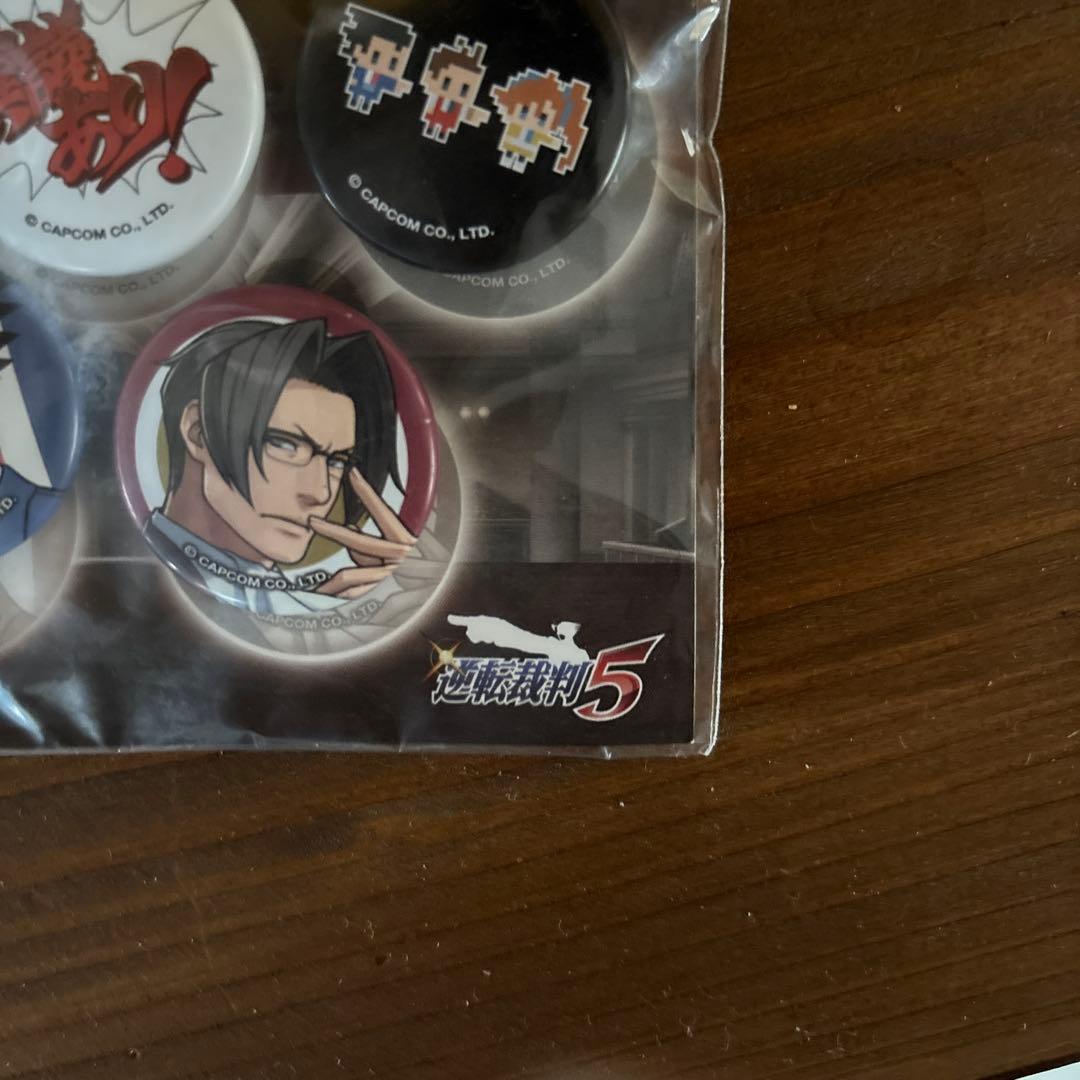 【値下げ可能】逆転裁判 逆転裁判5 缶バッジ 5個セット 意義あり