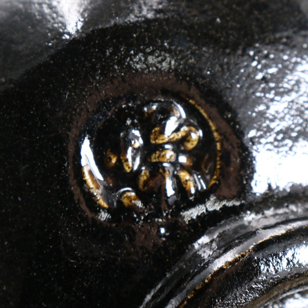 佐々木松楽作 黒楽茶碗 前大徳寺 大橋香林書付 茶道具 共箱　C894　N9