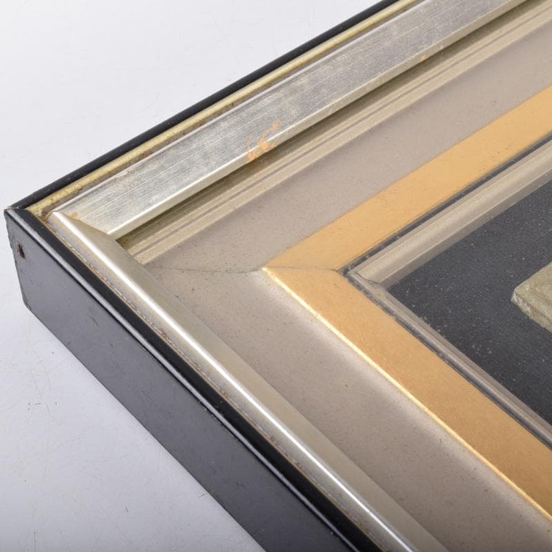 彫刻家　日展会員　浦山一雄作　銅板レリーフ　鳥人物像　額装　N　8102