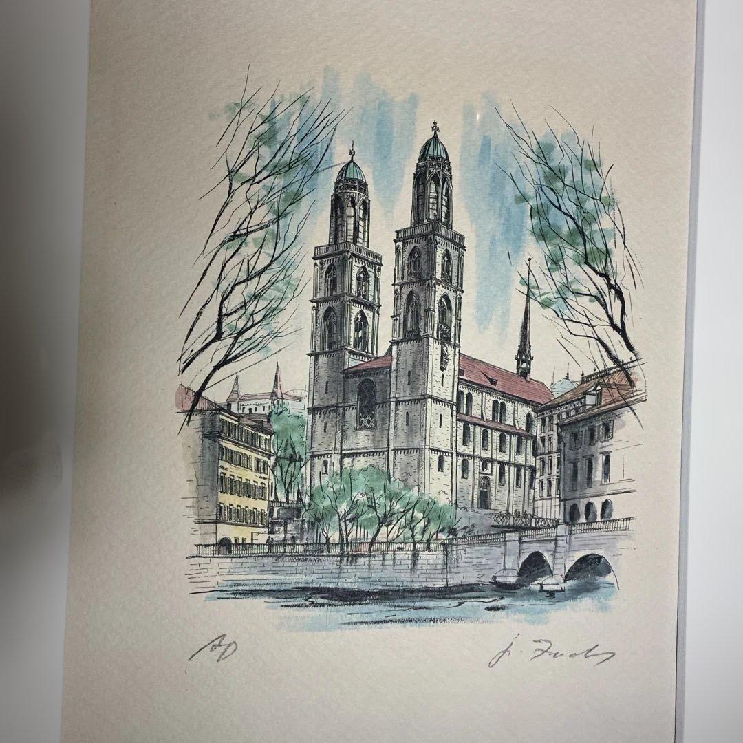 ジェームズ・フォード　グロスミュンスター教会リトグラフ