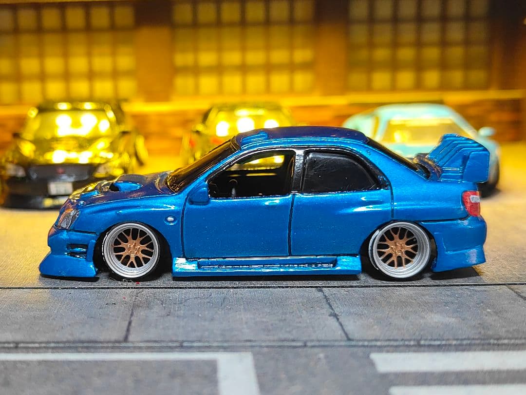 ホットウィールカスタム スバル インプレッサ フルエアロ ☆深リム☆トミカ改造☆