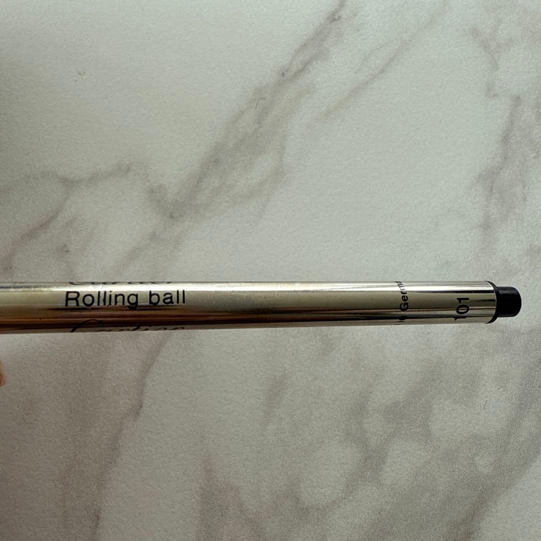 【新品＊未使用】Cartier 黒 ボールペン ケース付き 珍しい赤い石付き